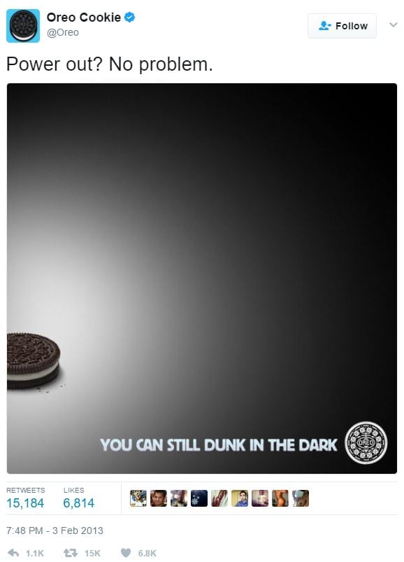 Social media campagne voorbeeld Oreo