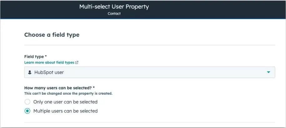 Multi select property