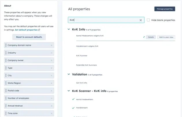 KvK scanner all properties
