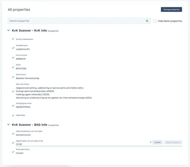 KvK scanner properties
