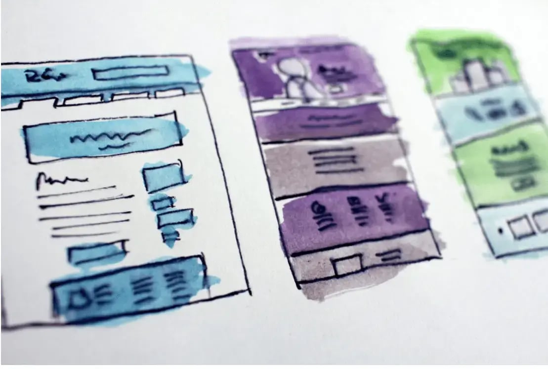 Mobile screen website mockups