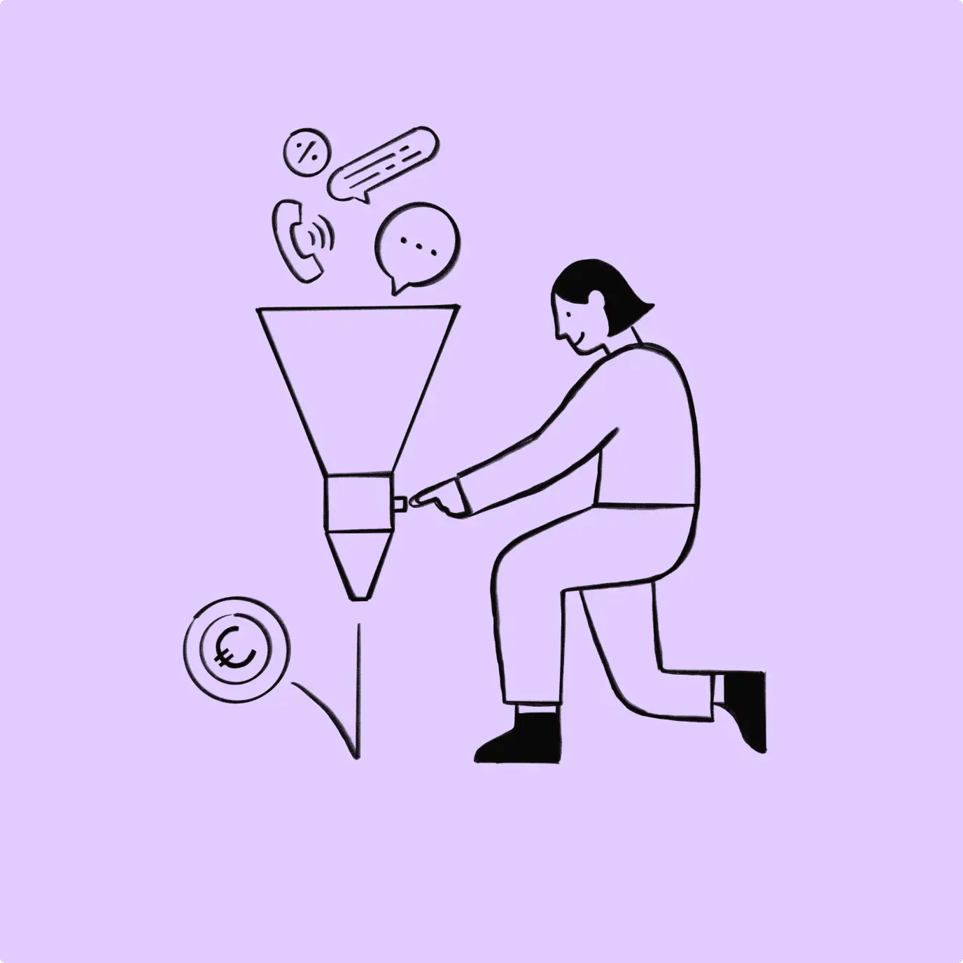 Sales illustration with background