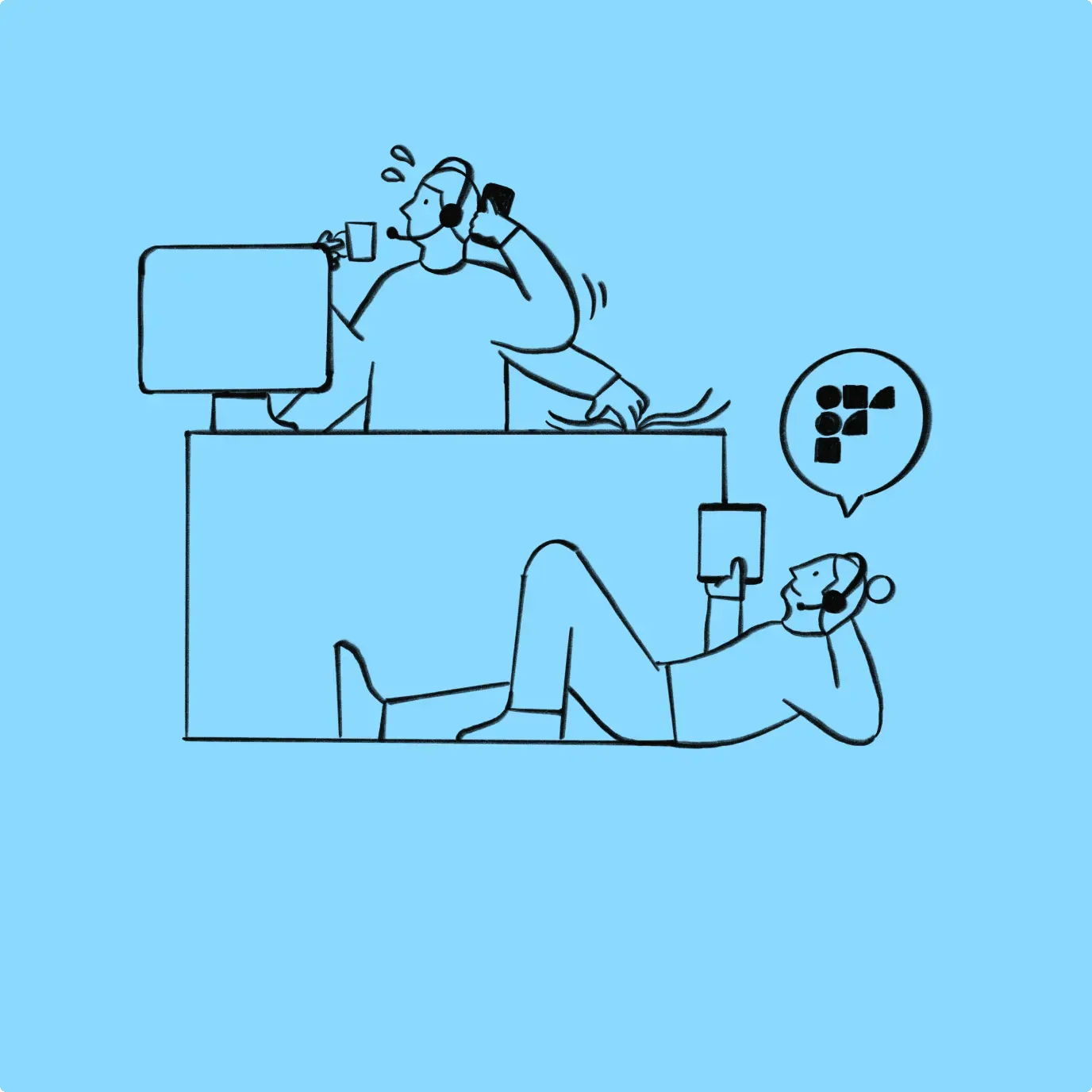 Service illustration with background