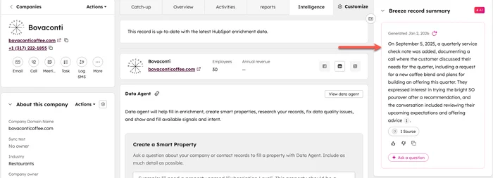 Breeze AI deal samenvattingen