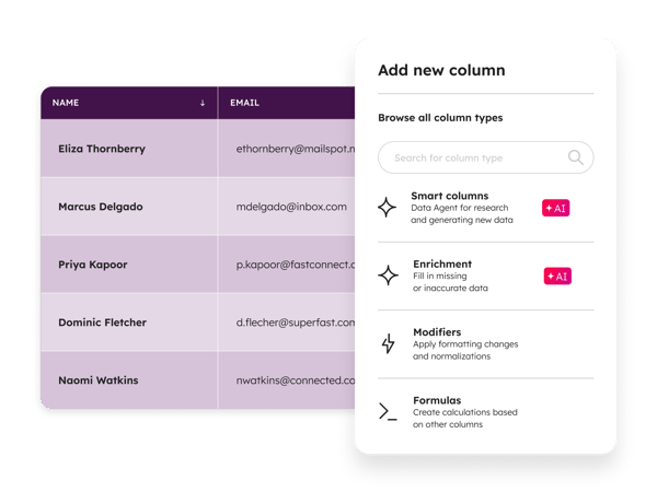 Data Hub - Create Columns