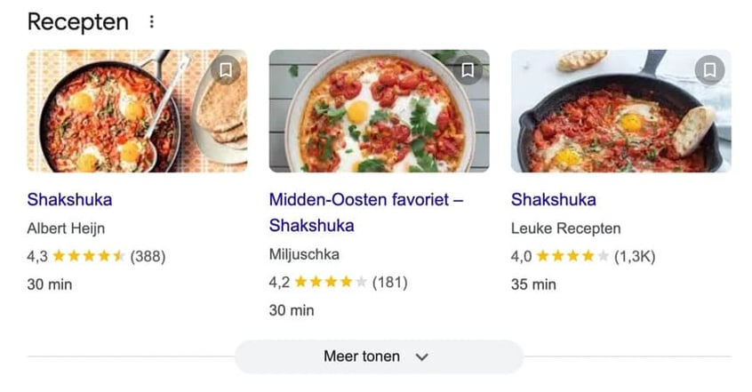 Rich snippets voorbeeld