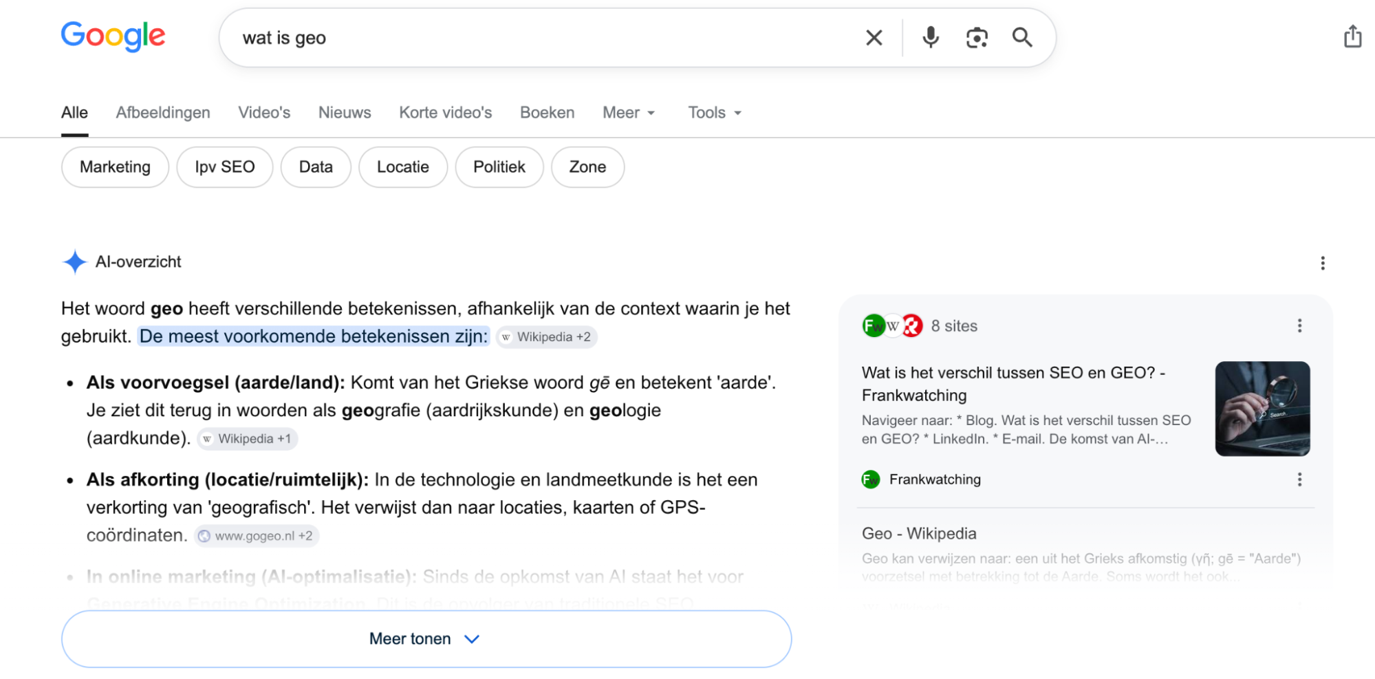 AI overview in Google
