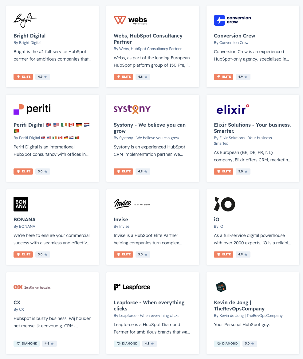 De beste HubSpot partners van Nederland