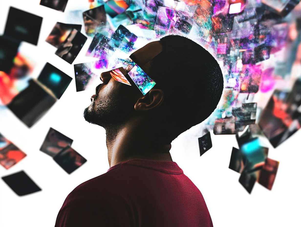 Person emersed in social media ads